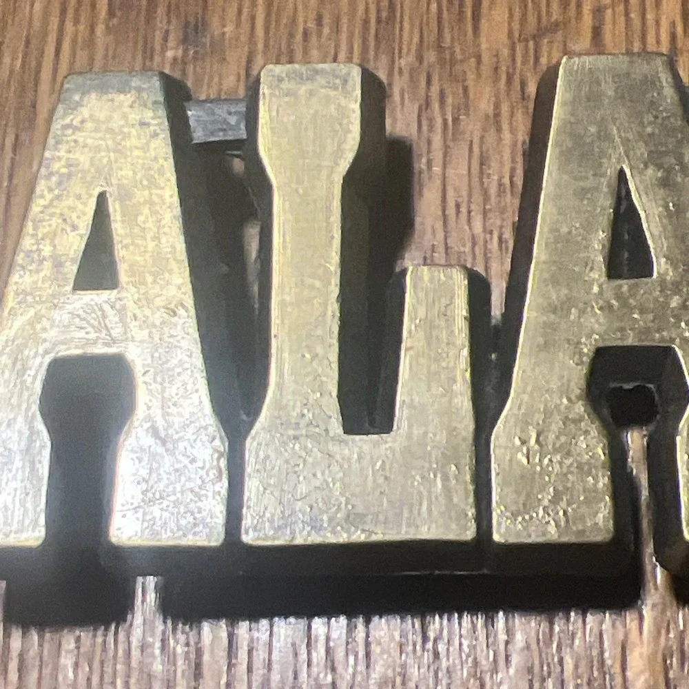 Vintage ROYP Solid Brass Name “ALAN” Belt Buckle–1970s USA–Retro Cast Brass B12